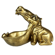 Homemart 大嘴河馬玄關客廳裝飾託盤, 金色