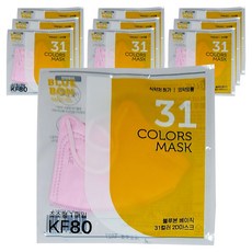 블루본 베이직 31컬러 마스크 초소형 KF80, 베이비핑크, 10개, 1개입