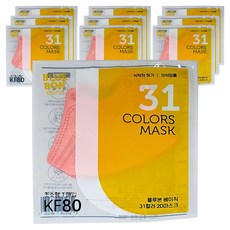 블루본 베이직 31컬러 마스크 초소형 KF80, 복숭아핑크, 10개, 1개입