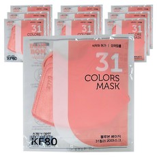 블루본 베이직 31컬러 마스크 소형 KF80, 복숭아핑크, 10개, 1개입