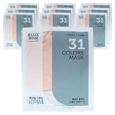 블루본 클래식 31컬러 마스크 특대형 KF94, 레드베이지, 10개, 1개입