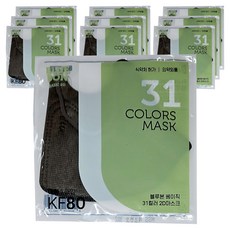 블루본 베이직 31컬러 마스크 대형 KF80, 흑임자그레이, 10개, 1개입