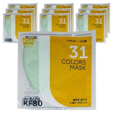 블루본 베이직 31컬러 마스크 초소형 KF80, 애플민트, 10개, 1개입