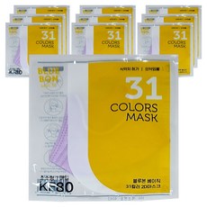 블루본 베이직 31컬러 마스크 초소형 KF80, 포도라벤더, 10개, 1개입