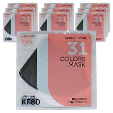 블루본 베이직 31컬러 마스크 소형 KF80, 차콜그레이, 10개, 1개입