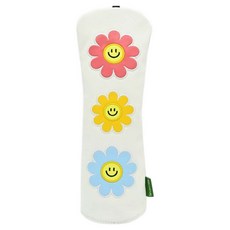 SEVEN HILLS 花朵高爾夫球道木桿頭套, 白色, 1個