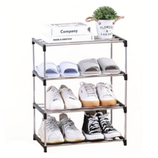 넥솔라 기숙사 자취 사무실 현관 간편 설치 슈즈렉 4단, 블랙, 1개