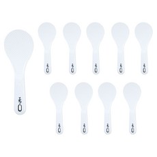 LivingFamily 不沾飯粒浮雕飯勺 小 7.5 x 21 cm, 白色, 10個