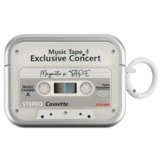 Koios Airpods Pro 2 復古霧透磁帶耳機保護殼, 霧透色 + 電鍍銀色邊框, 1個, 單一商品