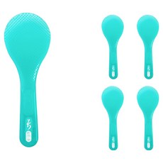 LivingFamily 不沾飯粒壓花飯匙 大 9 x 24.5 cm, 綠色, 5個