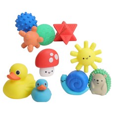 itzy ritzy 軟Q繽紛洗澡玩具10件組, 夏日派對, 1套