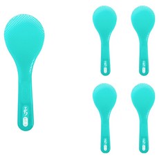 LivingFamily 不沾飯粒浮雕飯勺 小 7.5 x 21 cm, 綠色, 5個