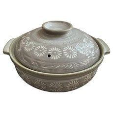 GINPO 銀峯 萬古燒花三島土鍋 9號 4-5人用 3.3L, 1個, 19cm