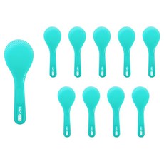 LivingFamily 不沾飯粒浮雕飯勺 小 7.5 x 21 cm, 綠色, 10個