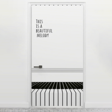 휘경일 북유럽 스타일 현관문 리폼 시트지, 피아노