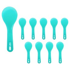 LivingFamily 不沾飯粒壓花飯匙 大 9 x 24.5 cm, 綠色, 10個