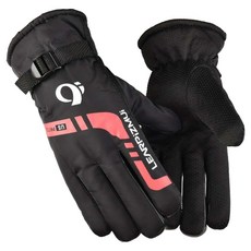 Wellot 可愛保暖滑雪手套 雙手穿戴組, 紅色, 1套