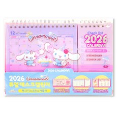 PInK MAnGO 三麗鷗 2026 雙面桌曆 待辦清單與日程規劃 大耳狗喜拿, 混合色, 1個