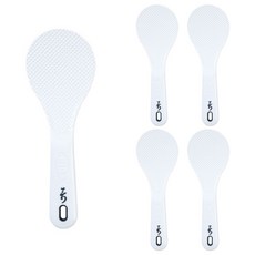 LivingFamily 不沾飯粒壓花飯匙 特大 10 x 28 cm, 白色, 5個