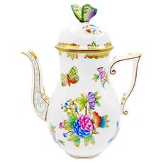 匈牙利 Herend 維多利亞女王經典蝴蝶壺蓋咖啡壺 900ml, 混合色, 1個
