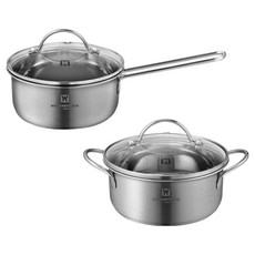 WAGENSTEIGER 電磁爐IH迷你鍋2件組 2入, 單一顏色, 1套, 單柄鍋 16cm + 雙耳鍋 16cm