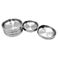 hwayoung 不鏽鋼雙層邊緣小菜碟 4號, 單一顏色, 5個