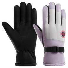 Wellot 簡約滑雪手套 雙手穿戴組, 紅標紫, 1套