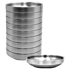 hwayoung 不鏽鋼雙層邊緣小菜碟 2號, 單一顏色, 10個