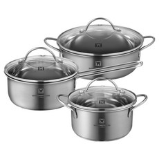 WAGENSTEIGER 電磁爐 IH 迷你鍋 3件組 3個, 單一顏色, 1套, 雙耳鍋 14cm + 單柄鍋 16cm + 火鍋 18cm