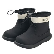 兒童白條紋前擋刷毛靴