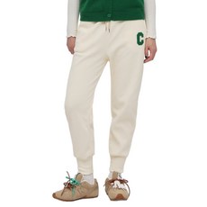 Elsso 女款休閒字母燈芯絨刷毛束口運動褲