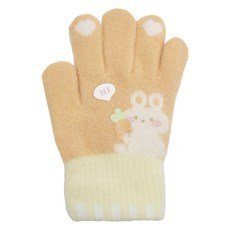 KIZTREE 兒童兔子刺繡針織手指手套 雙手穿戴套組 ST-148