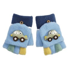 KIZTREE 兒童汽車圖案針織半指手套 雙手穿戴組 ST-154