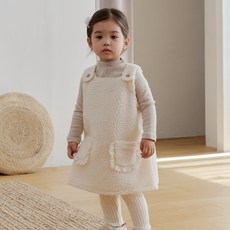 BEBENINE 兒童羊羔毛吊帶連身裙