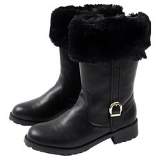 Lulushu 兒童 P 黑色袖套毛靴 DW183