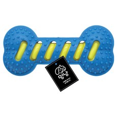 멍냥 강아지 삑삑이 고무 왕뼈 치석제거 이갈이 장난감, 블루, 1개