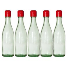 적색캡 기름 유리병 청색, 350ml, 5개