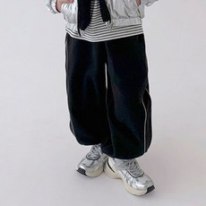 BerryCloset 兒童刷毛閃光滾邊束口褲