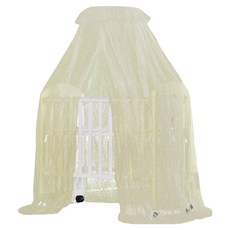 vivibaby 台灣製 高密度嬰兒床蚊帳 360°全罩加高設計 極細網紗 新生兒防護 加大款, 黃色