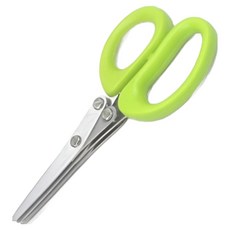 Gguji 蔥花三層刀片不鏽鋼廚房剪刀, 綠色, 1個