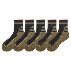 NEPA 男款雙層緩震健行中筒襪, 黑色, 5個