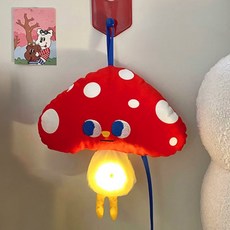 Hi & Dry 守護我臥室的布藝蘑菇LED無線氣氛燈 ab 919031, 紅色