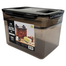 나누담 제오닉 투핸들 김장 김치 누름판 발효숙성 밀폐용기 블랙, 1개, 12L