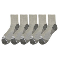 NEPA 男士 Coreband 健行緩衝中筒襪, 灰色, 5個