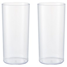 플라코 심플 리유저블 다회용 플라스틱 하이볼 아이스 일자컵 510ml, 투명, 2개
