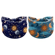 테이아 생동감 넘치는 컬러풀 패턴 아웃도어 스포츠 헤어밴드 2종 세트, 19번, 1세트