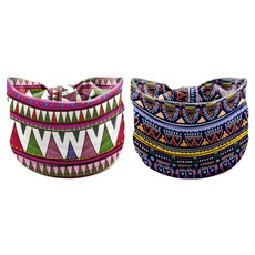 테이아 생동감 넘치는 컬러풀 패턴 아웃도어 스포츠 헤어밴드 2종 세트, 38번, 1세트
