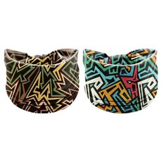 테이아 생동감 넘치는 컬러풀 패턴 아웃도어 스포츠 헤어밴드 2종 세트, 23번, 1세트