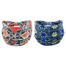 테이아 생동감 넘치는 컬러풀 패턴 아웃도어 스포츠 헤어밴드 2종 세트, 15번, 1세트