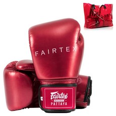 Fairtex BGV22 拳擊手套 手套袋, 紅色(手套), 半透明(袋子), 1套